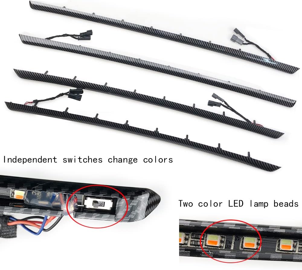 Car Interior Door LED Lighting Ambient Light Trim Strip Accessories for BMW 3 Series F30 F31 320i 328i 330i 335i 340i Door Two-Color Atmosphere Lamp Replacement Cover (Carbon Fiber Color)