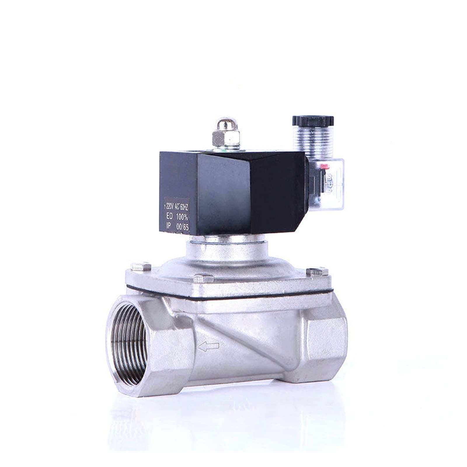 valvole a solenoide Elettrovalvola in acciaio inossidabile da 1-1/4 per elettrovalvola Waterpoof normalmente chiusa 220V 12V 24V 110V con indicatore di alimentazione a LED (Color : 1-1/4, Size : B