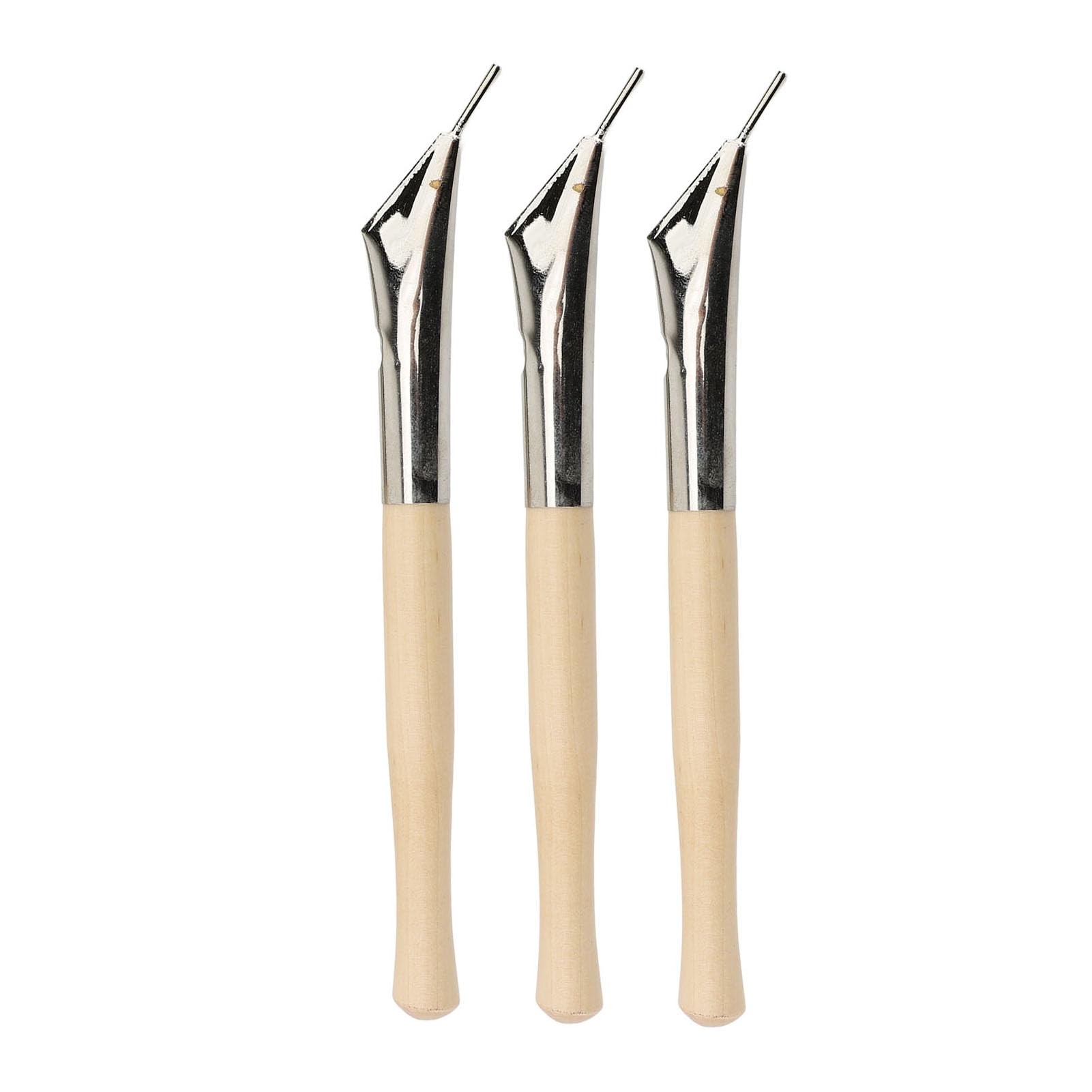 3Pcs Pottery Batik Printing Pen Batik Tool DIY Wax Carving Tool Stainless Steel Batik Pens Sculpture Craft Pottery Tool for Painting Drawing on Fabric Cloth Clay Tool