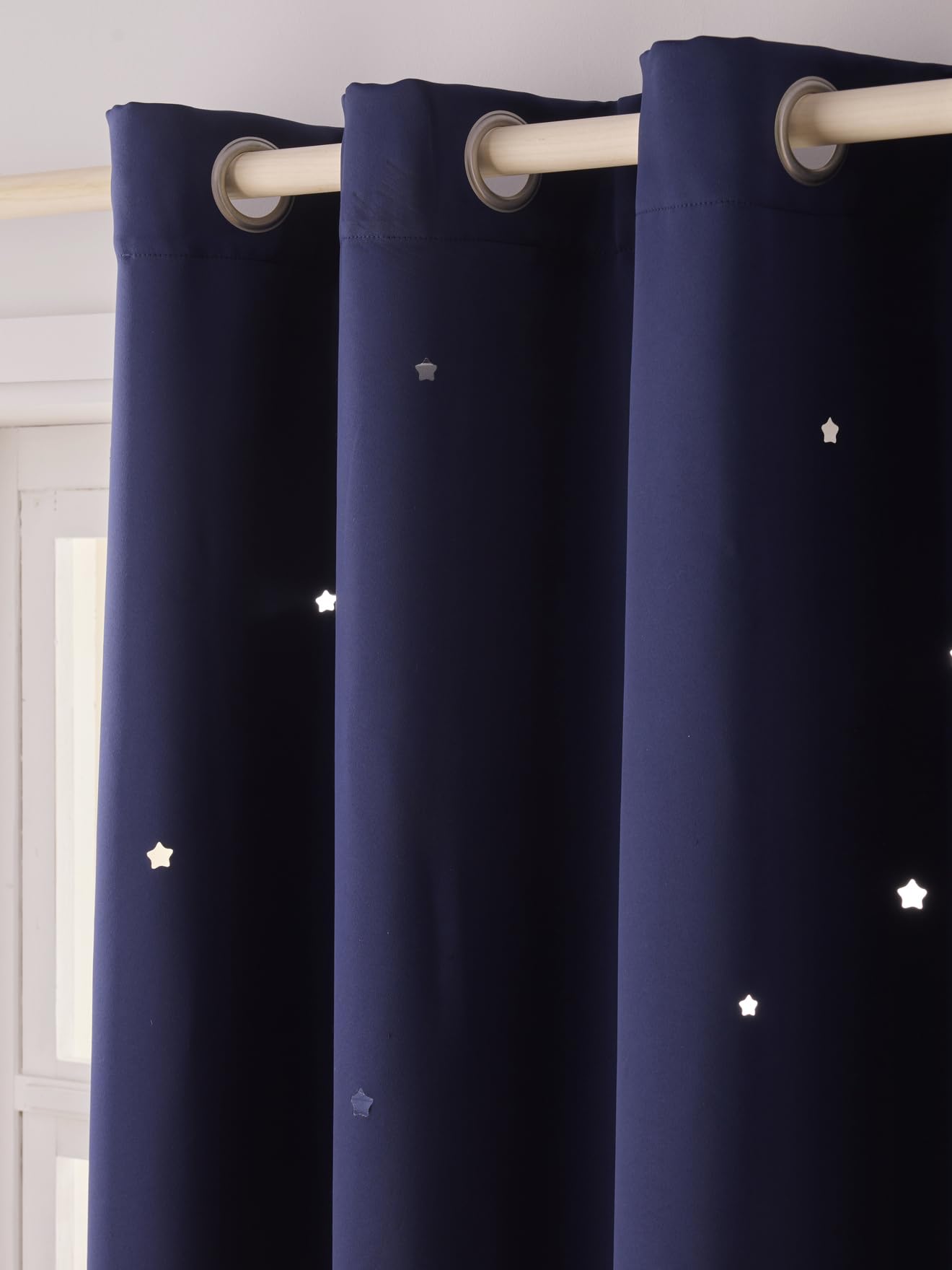 Vertbaudet Verdunkelungsvorhang, Sterne, 135 x 240 cm, Marineblau