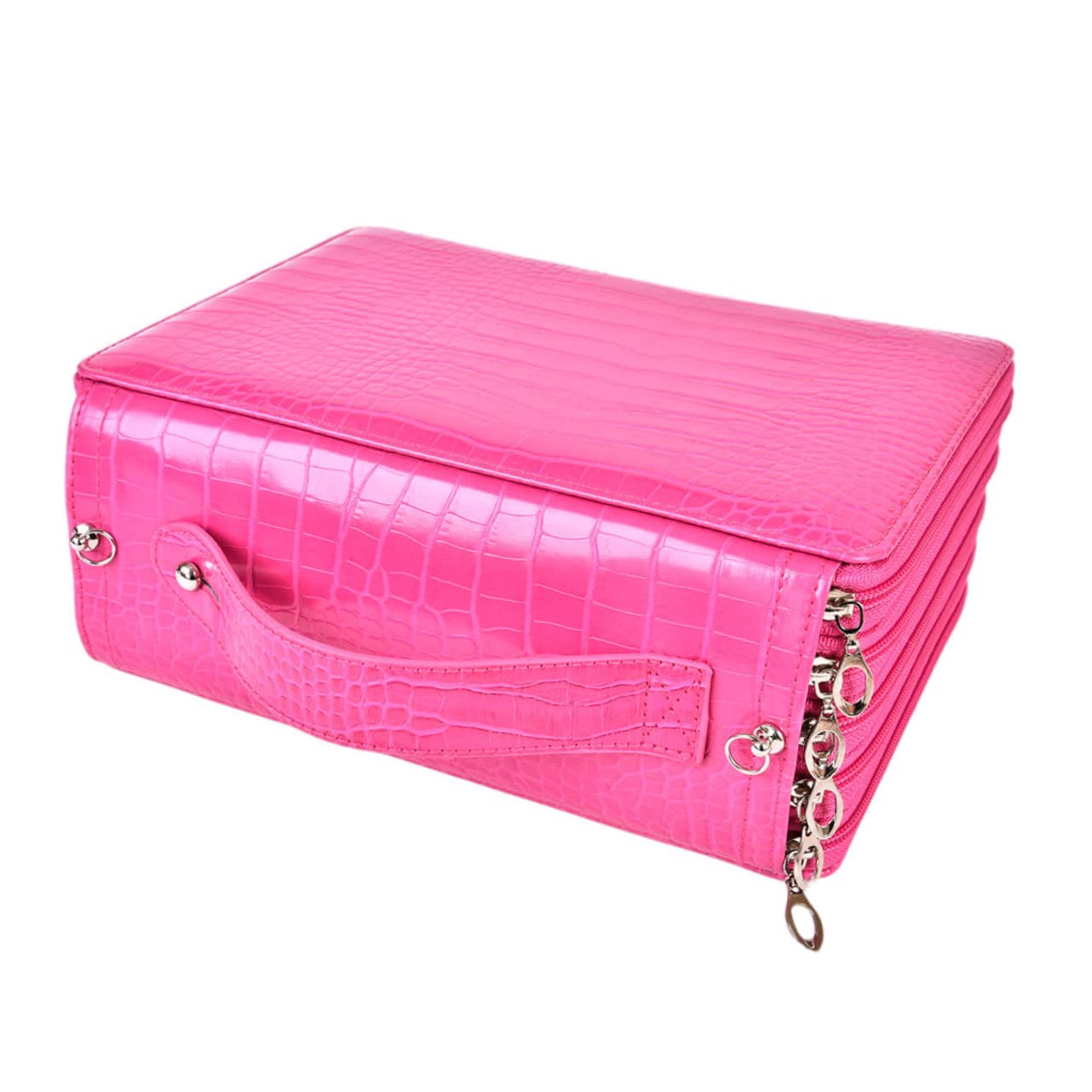 Trousse De Rangement Multifonctionnelle avec Compartiments pour Stylos Sac à Crayons Portable Rose pour Fournitures Scolaires Et Artistiques