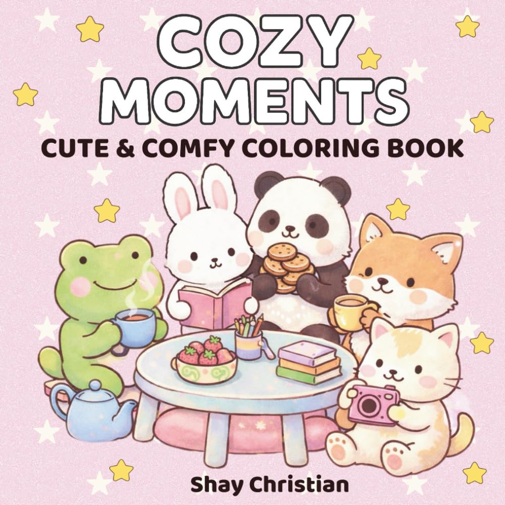 Cozy Moments Coloring Book: Cute & Relaxing Animal Scenes for Stress Relief