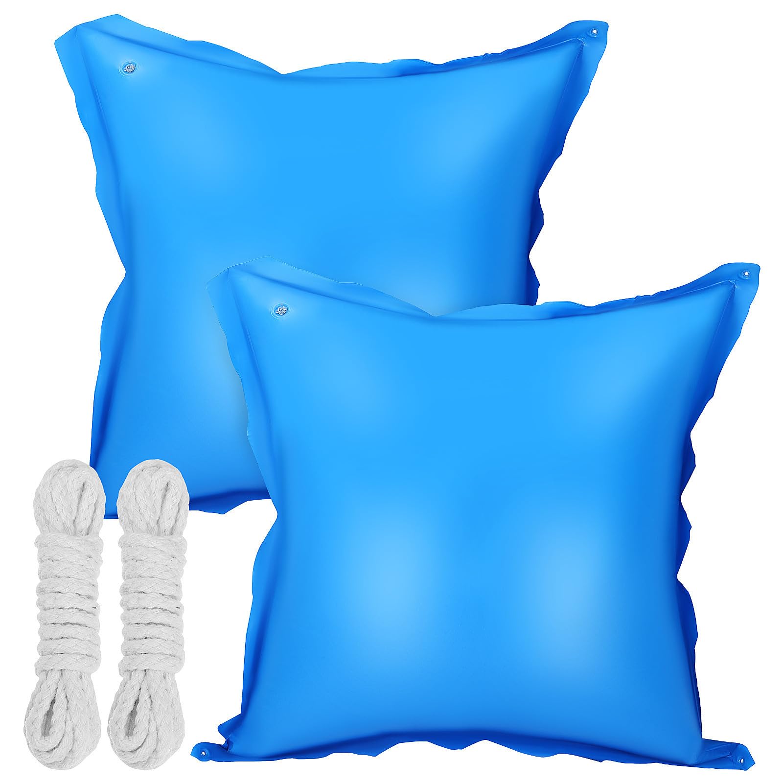 2 Pièces Oreiller de Piscine Hivernale Épais en PVC avec Corde