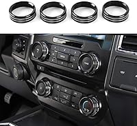 Vista 1 de Keptrim Para interruptores de aire acondicionado F150, perilla de CA VOL, botón de anillo para Ford F150 XLT 2015 2016 2017 2018 2019, aluminio Negro