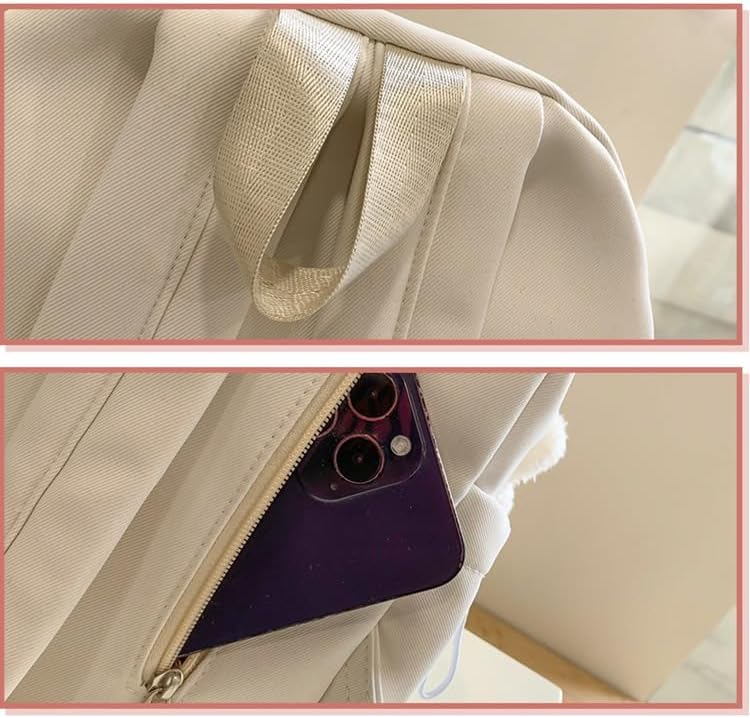 Kawaii Bunny Ear Backpack for Girls Teen Women School Daypack for Travel Bookbag with Cute Pendant (Blue) - Image 2