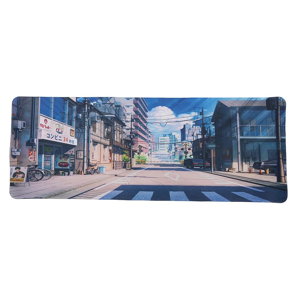 Tapis de souris Lachineuse Tokyo Multicolore - Deco Bureau Anti-dérapant Résistant à l'eau - 800 x 300 x 3 mm - Idée Cad