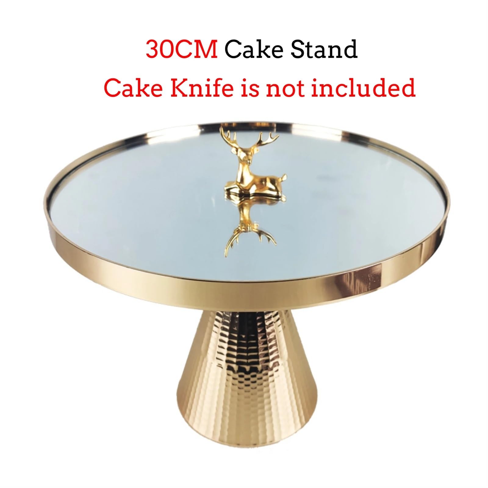 Stojak na ciasto, Zestaw metalowych stojaków na ciasto, lustrzany blat, złoty, 25 cm, 30 cm, okrągły, 2 szt., ekspozytor na desery(1pc 30cm Stand)
