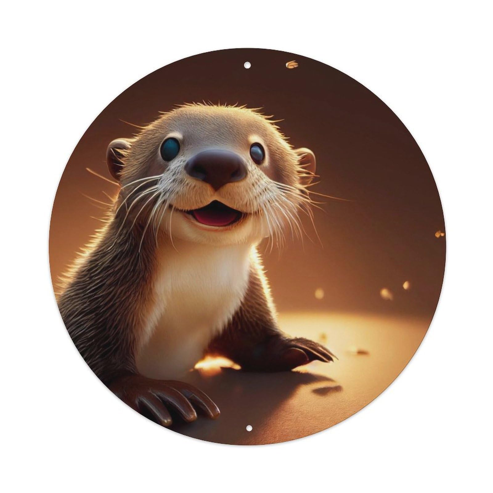 Animals Nature Poster Adorable Otter Metal Tin Sign