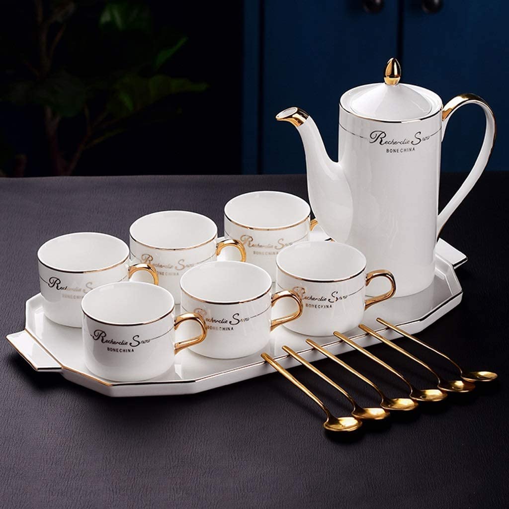 Zestaw Do Herbaty Zestaw Ceramiczny Filiżanka Herbaty Biały Filiżanka Herbaty Porcelany I Spodek Zestaw Filiżanek Z Spodkiem I Łyżką Zestaw Do Czajniczek(B)