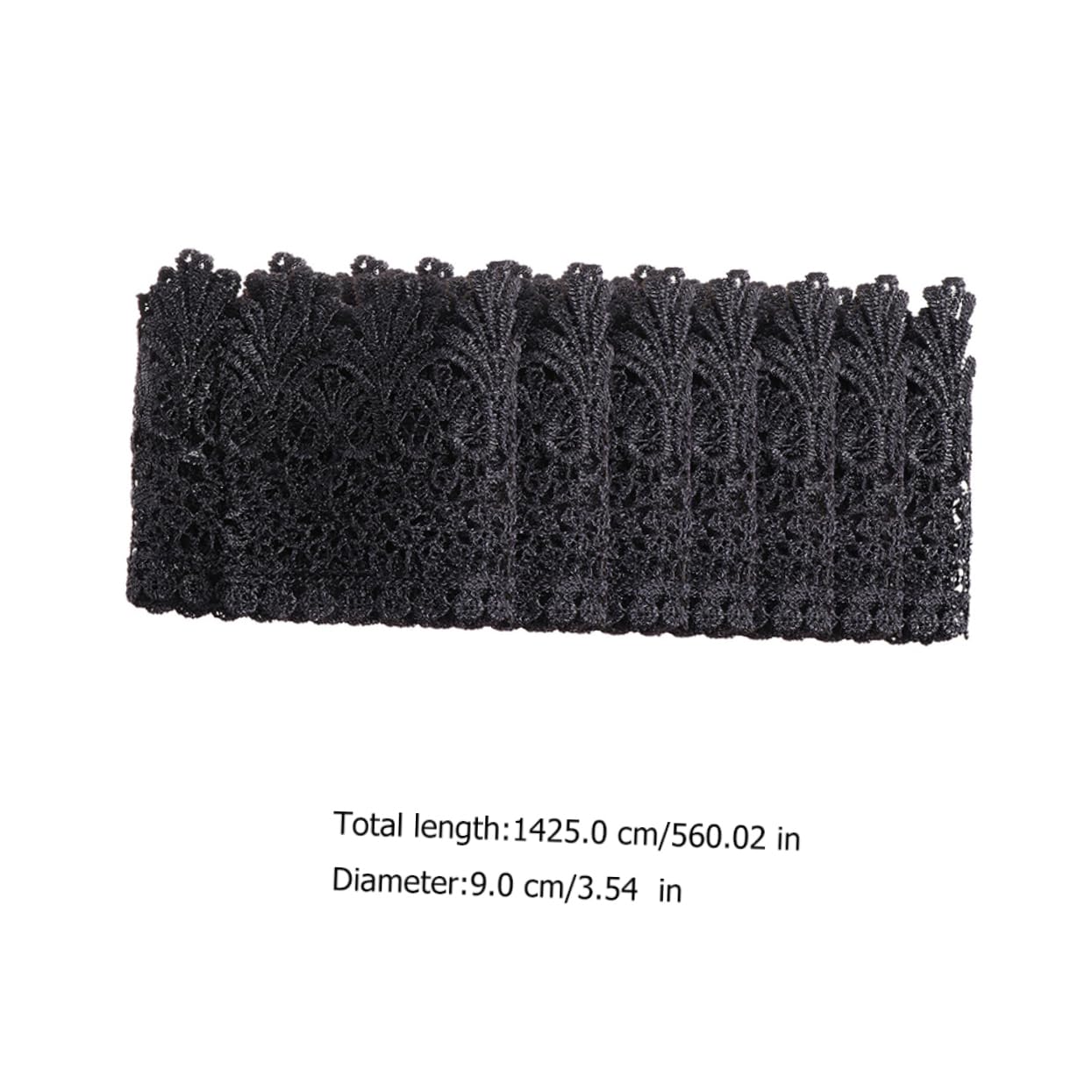 Operitacx 3piezas Encaje De Poliester Negro Para Manualidades Accesorio De Ropa Cinta Decorativa Para Boda y Eventos Surtido De Yardas