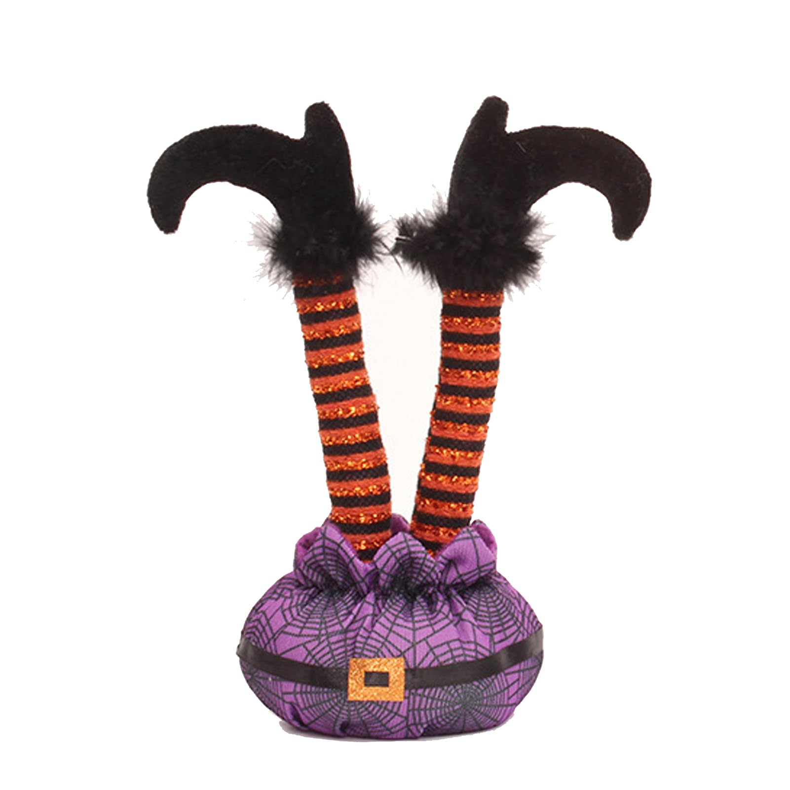 Witch Legs Halloween Decorations Handmade Plush Witch Leg Halloween Party Supplies Indoor Decorations(Orange)