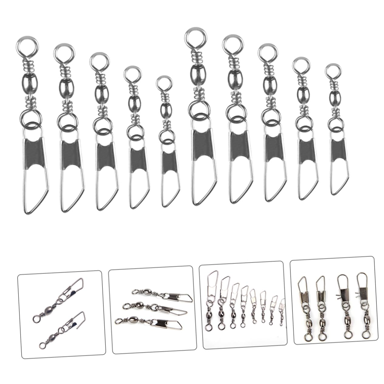 Hemobllo Anillo De Ocho Caracteres Equipo De Pesca Pasador Anzuelos Anillos Eslabones Giratorios Aparejos De Pesca Conector De Pesca Rodamiento De Bolas Eslabones Giratorios A