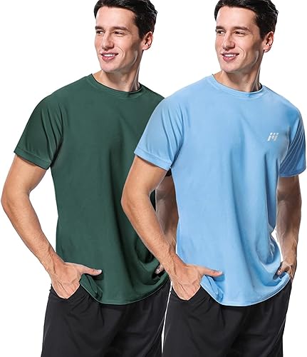 Miniatura 8 de MeetHoo Camiseta estándar para hombre, protección solar UPF 50+, secado rápido, manga corta, entrenamiento, pesca, correr, camisetas
