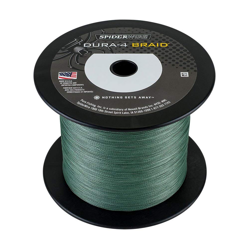 Spiderwire Dura 4 - Sedal de pesca trenzado con 4 hebras, flexible, extremadamente fuerte, sensible y muy económico, en verde, 1800 m, de 010 mm a 0,40 mm