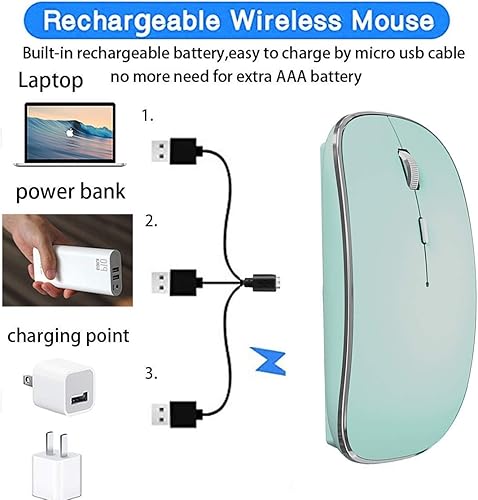 Miniatura 7 de Ratón Bluetooth, mouse de computadora, para laptop, iPad, Mac, MacBook, iPhone, MacBook Pro, MacBook Air, mouse inalámbrico, con receptor