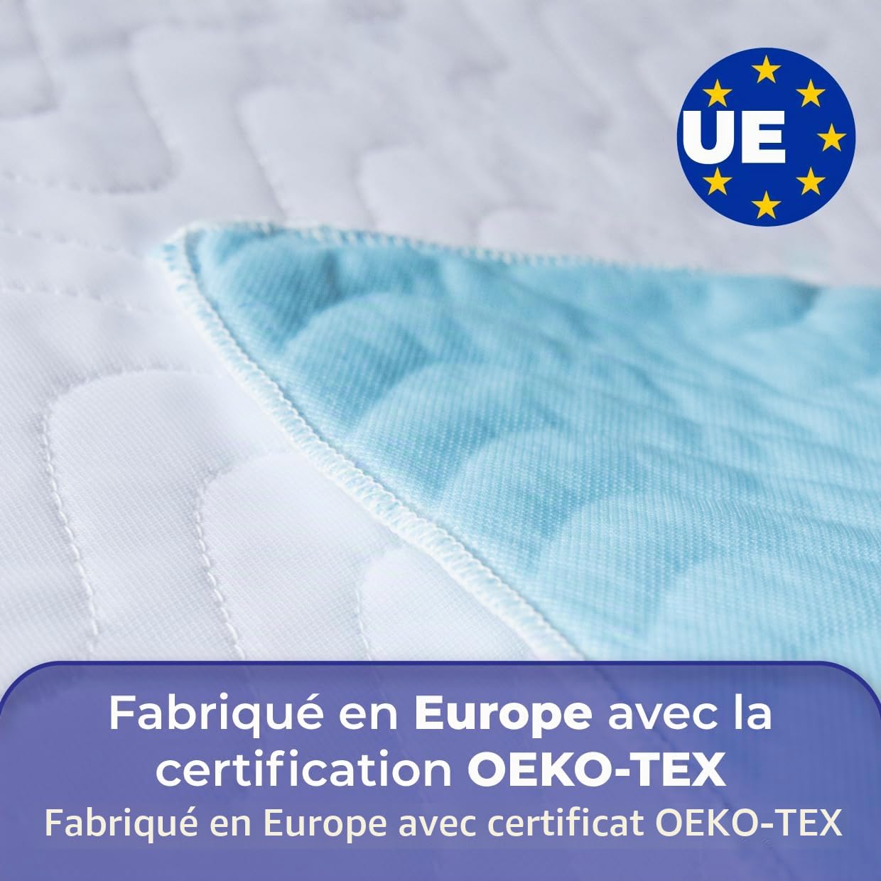 Alèse Imperméable Protege Matelas Absorbant Impermeable Fabriqué en Europe, Alese Lavable Oeko-TEX Lit Bébé Enfants Adultes Protection pour Incontinence Alaise pour Chien (135x90cm, Pack 1)