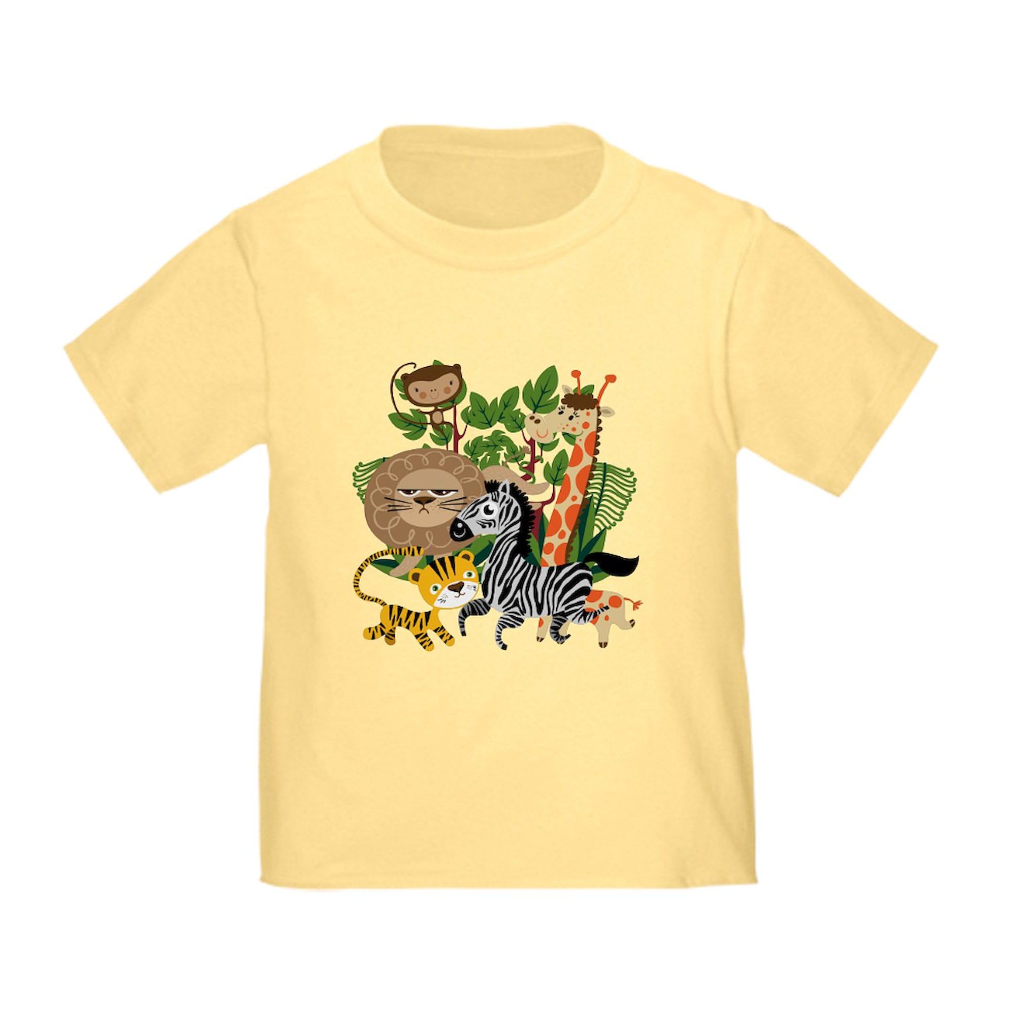 CafePress Animal Safari Toddler T Shirt Toddler Graphic Tee, 100% Cotton Daffodil Yellow