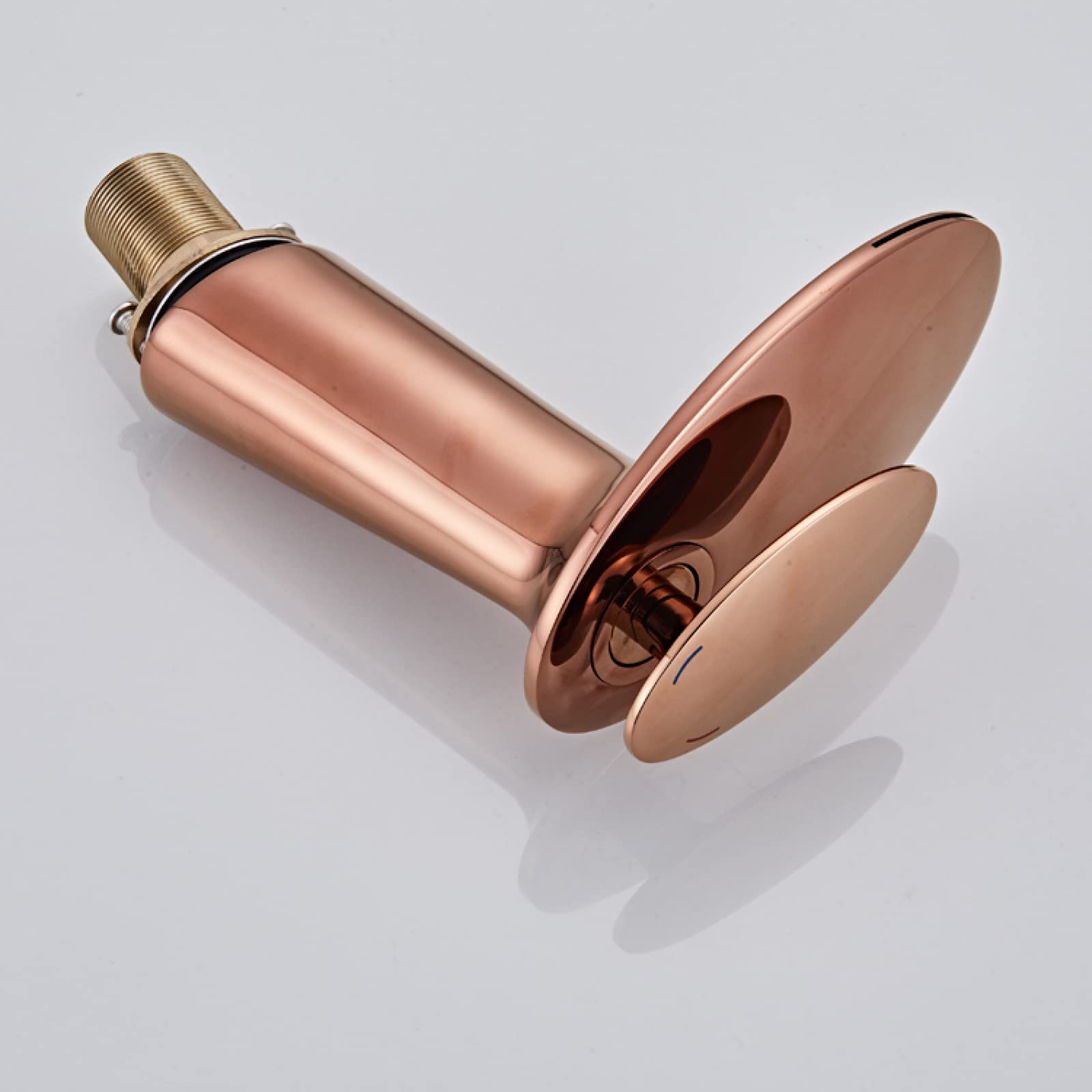 Wasserfall-Badezimmerarmatur, Messing-Badezimmerarmatur, Einhebel-Warm- und Kaltwasser-Waschtischarmatur, Gold (Farbe: Roségold)
