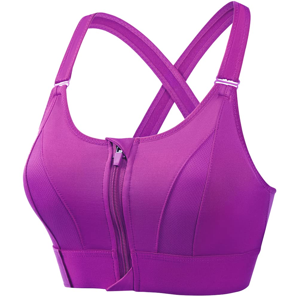 Dress CiciZip Front Sports Bra, Longline High Impact Sports Bras