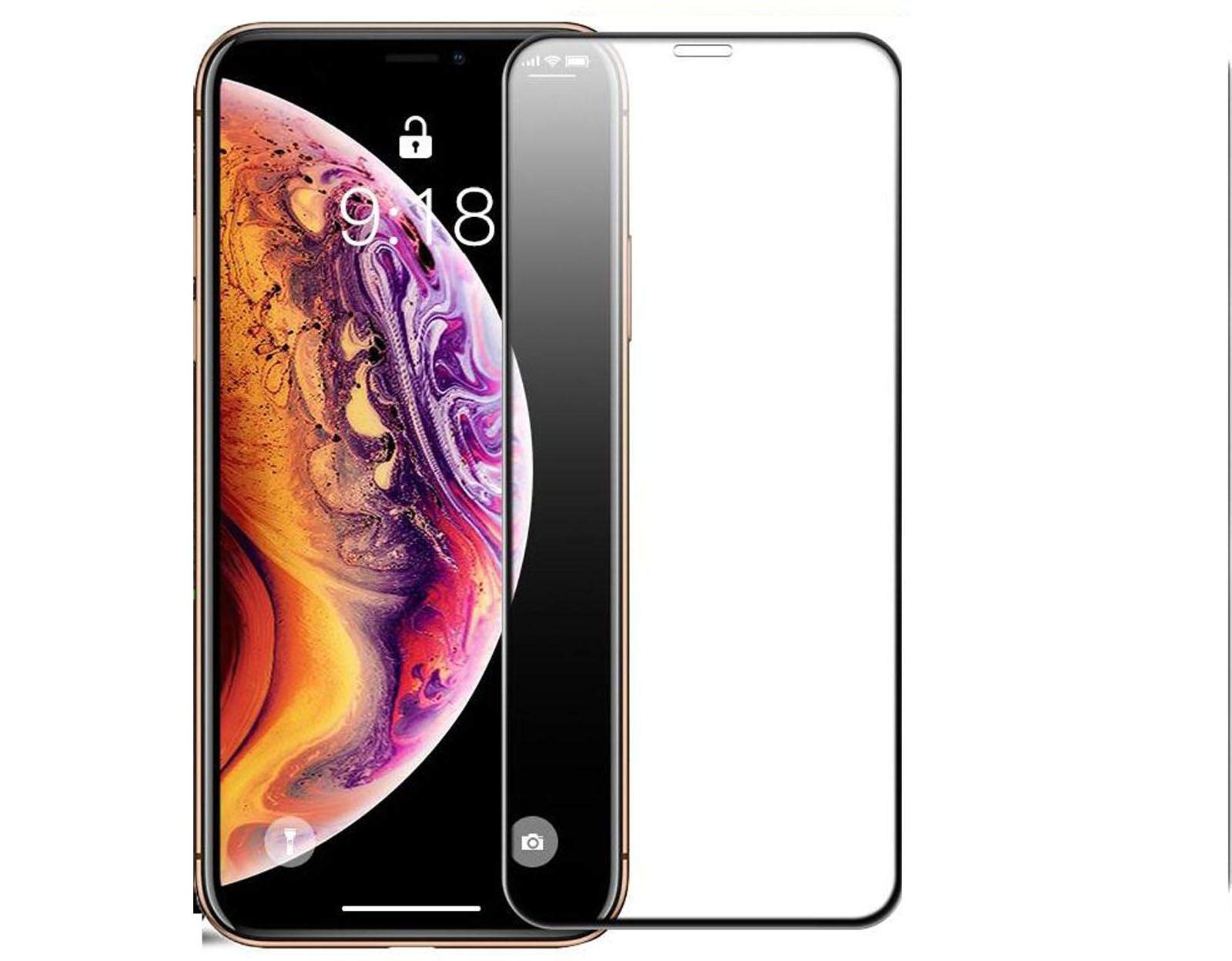 iPhone Xs Max 5D Curved Premium Tempered Glass Screen Protector Fully Covered Smooth Anti Fingerprint Edge to Edge Supreme Black