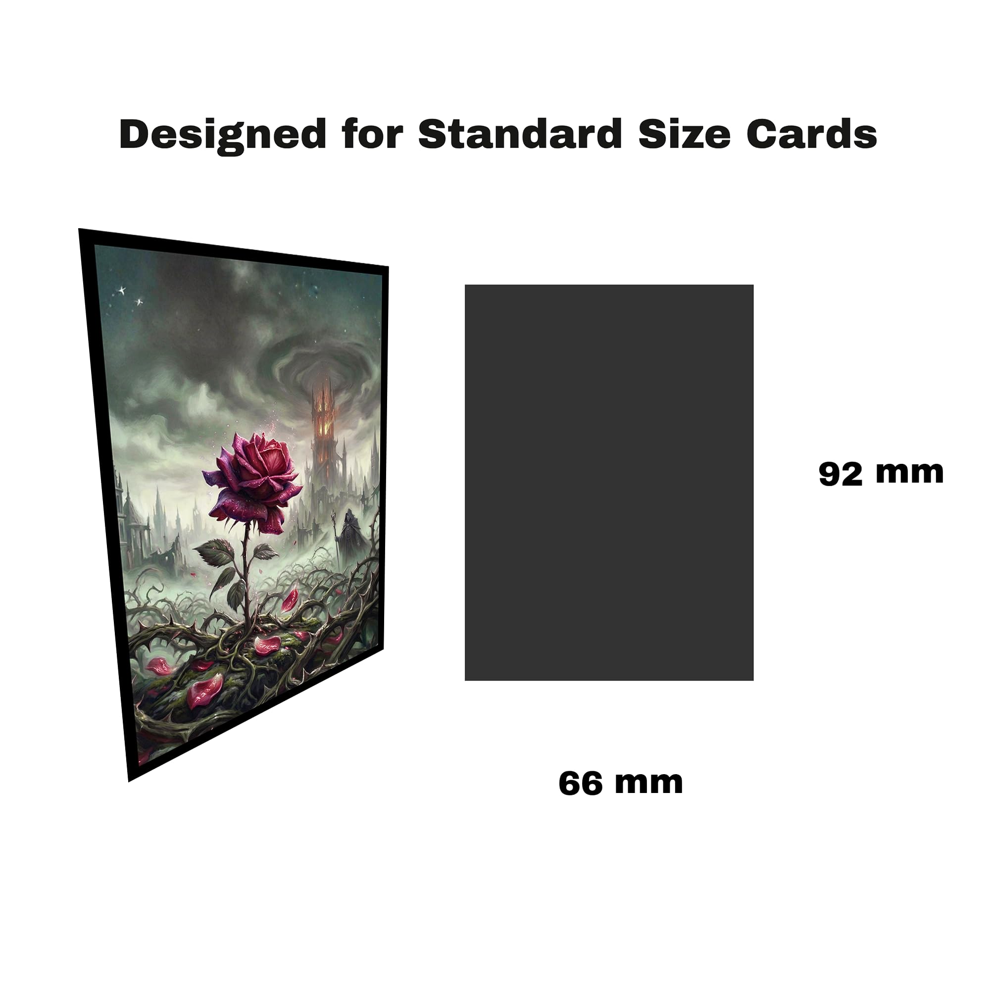 Rękawy na karty kolekcjonerskie - 100 sztuk - gładki, matowy tył artystyczny i przezroczysty przód (66 x 92 mm) - pasuje do standardowych kart, MTG, sportowych i kolekcjonerskich - Meigui