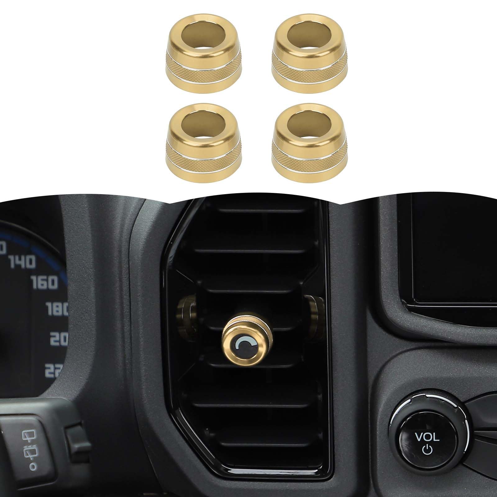 RT-TCZ Center Console Air Conditioner Adjustment Vent Trim Cover Aluminum Alloy Decoration Interior Accessories for Ford Bronco Sport 2021 2022 2023,