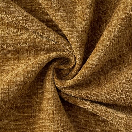 Image of MIULEE Pack of 2 Couch Throw Pillow Covers 18x18 Inch Soft Mustard Chenille Pillow Covers for Sofa Living Room Solid Dyed Pillow Cases
