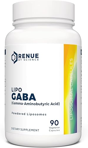 Renue By Science GABA | Suplementos liposomales GABA de alta resistencia | 90 cápsulas GABA – 300 mg de ácido gamma-aminobutírico por porción | Sin