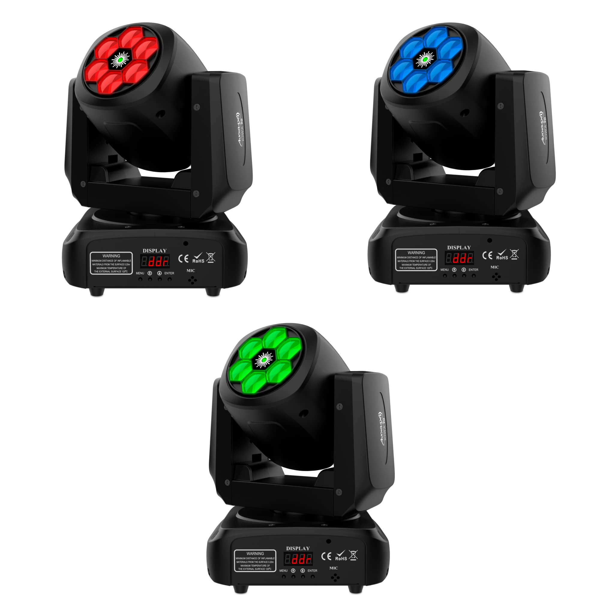 Audibax Iowa 90 Laser Cabeza Móvil Wash 90W RGBW 4 en 1 + Láser Verde 500 MW