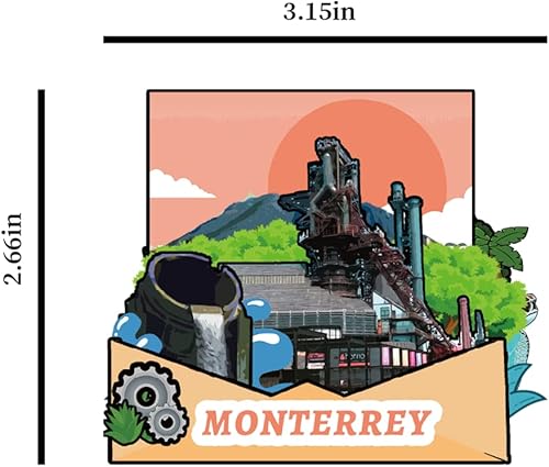 Miniatura 4 de Monterrey México - Imán para nevera, colección de madera, madera 3D, hecho a mano, viajes, ciudad, recuerdos, refrigerador, decoración del hogar,