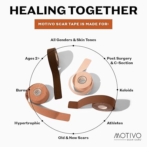 Miniatura 3 de Motivo Cinta para cicatrices  6.5 x 2 pulgadas I 4 tiras  Cinta de cicatrices resistente al agua y al sudor, sin látex, se pega durante 3-5 días