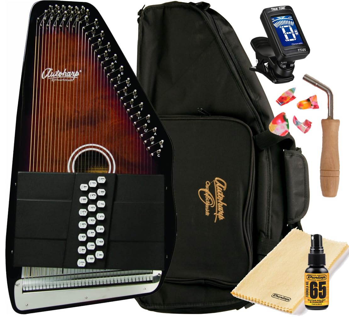 Oscar Schmidt OS21C 21 Chord Classic Autoharp with AC445 Padded Gig Bag