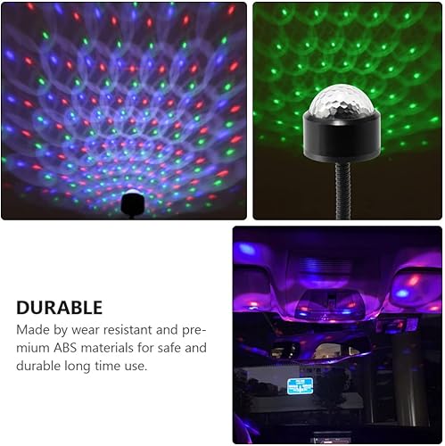 Miniatura 8 de Proyector de luces LED para coche, lámpara de discoteca para automóvil, luz USB, luces de fiesta activadas por sonido, enchufe USB, luces
