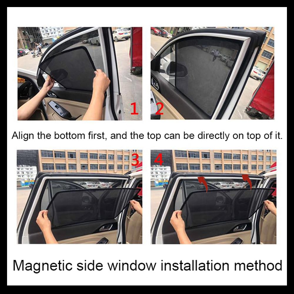 SUROK Tendine Parasole Auto per H-Onda HR-V hrv vezel 2022 2023, Auto Finestrini Laterali Parasole Magnetica Protezione UV Privacy Anti-Zanzara Antipolvere,Set of 7 Pieces