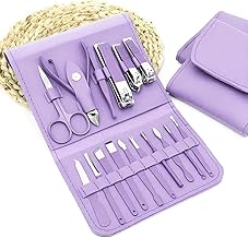Kitchflip 16-Piece Stainless Steel Manicure Pedicure Set – Professional Nail Care Grooming Kit with Travel Leather Case – Nail Clippers, Cuticle Tools & More for Men and Women(multicolor)