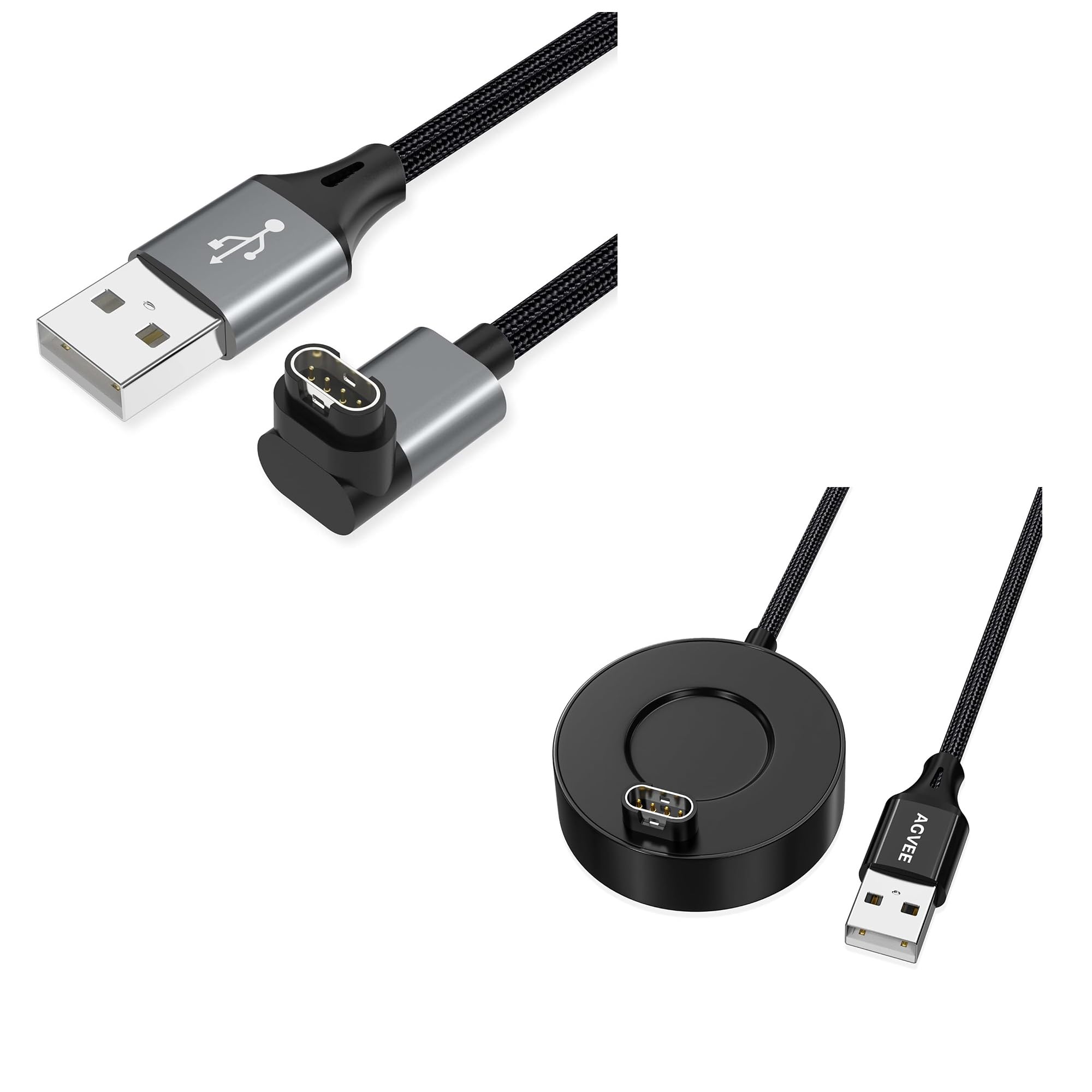 AGVEE Angled 90 Degree Charging Cable and Thin Dock for Garmin Smart Watch