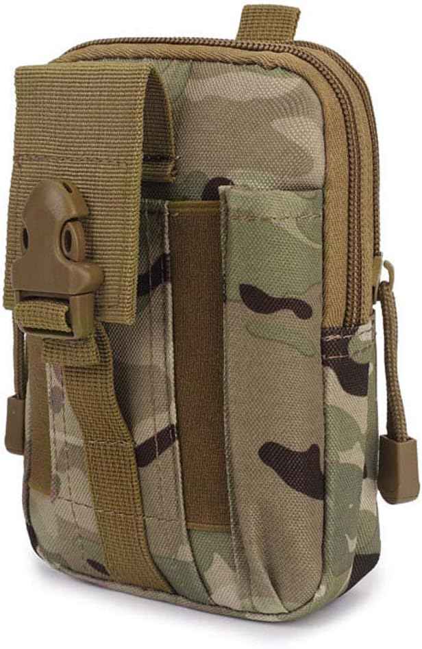 Tactical Molle Bag Pouch BOB, EDC,PSK, Compact Waist Bag Cell Phone Holder (Camo Brown)