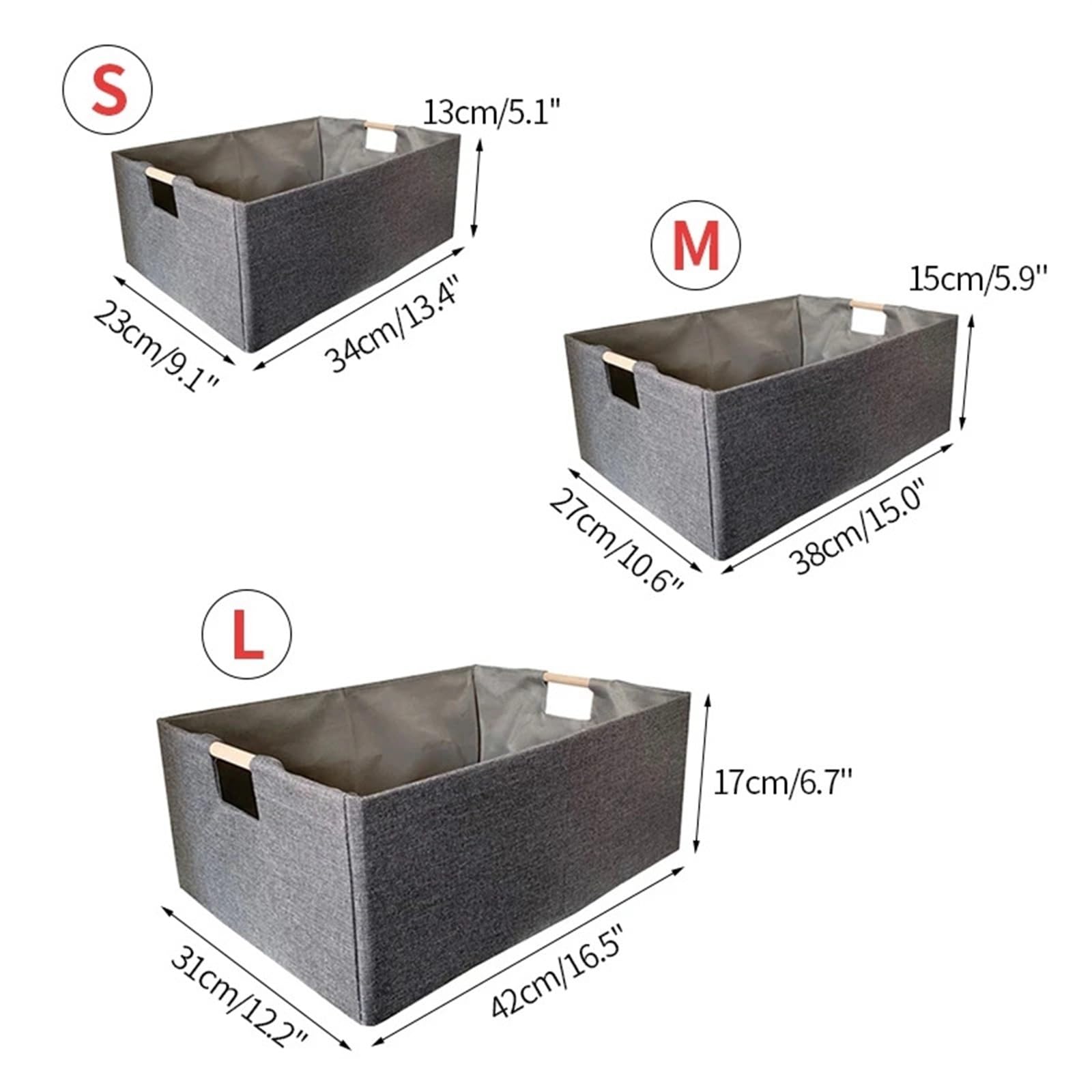 Caja de almacenamiento plegable Caja de almacenamiento de escritorio plegable, cesta de almacenamiento de ropa interior con asa, organizador de, decoración del hogar(Khaki,34X23 X13cm)