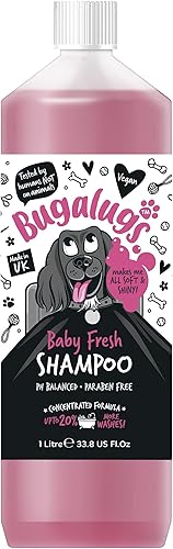 BUGALUGS ChampĂş Baby Fresh para perros de 33.8 onzas lĂquidas, productos de champĂş para perros malolientes con aroma a polvo de bebĂ©, el mejor BUGALUGS ChampĂş Baby Fresh para perros de 33.8 onzas lĂquidas, productos de champĂş para perros malolientes con aroma a polvo de bebĂ©, el mejor