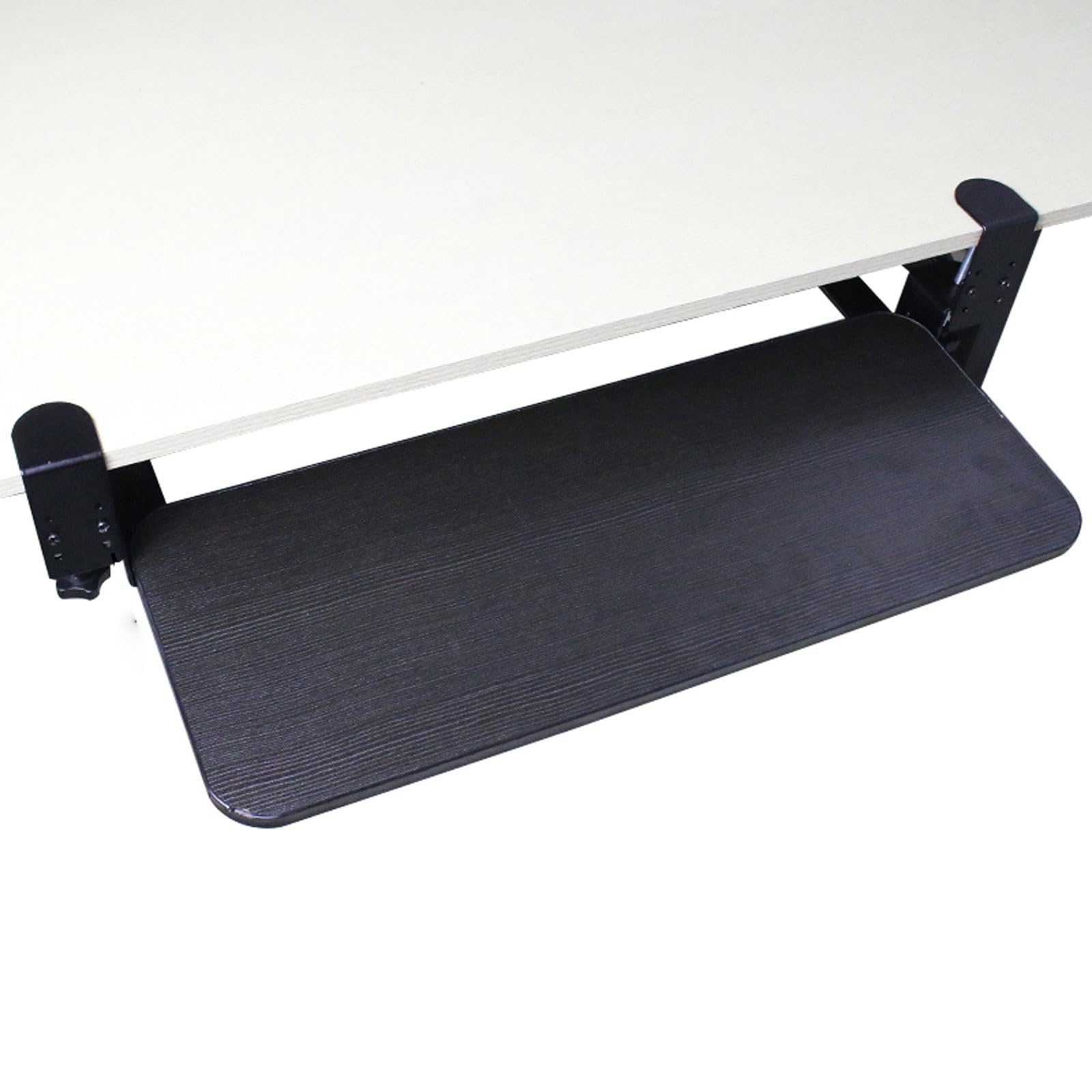 Vassoio per tastiera sotto la scrivania, piccolo cassetto estraibile per tastiera con morsetto a C, piattaforma scorrevole per casa e ufficio, accessorio per computer salvaspazio, design ergonomico