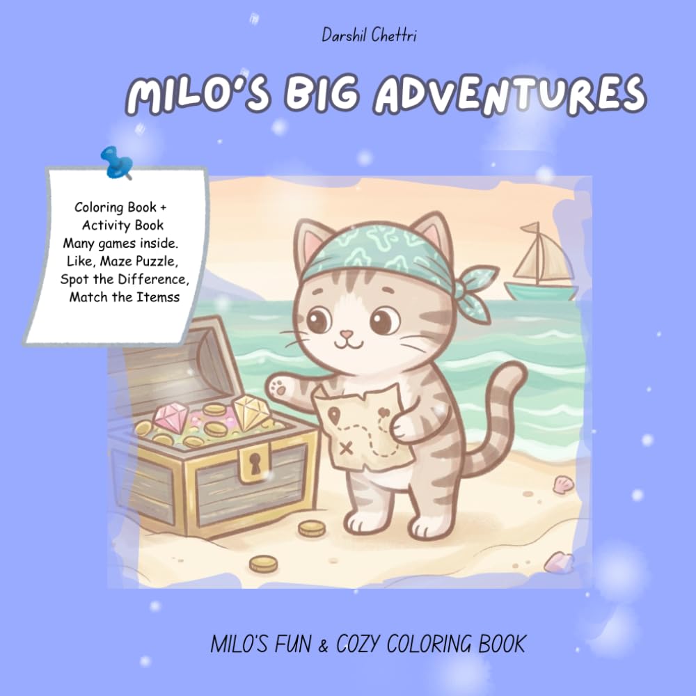 Milo’s Fun Activity Adventures: Easy Mazes, Spot the Differences & Matching Games for Kids Ages 4–8
