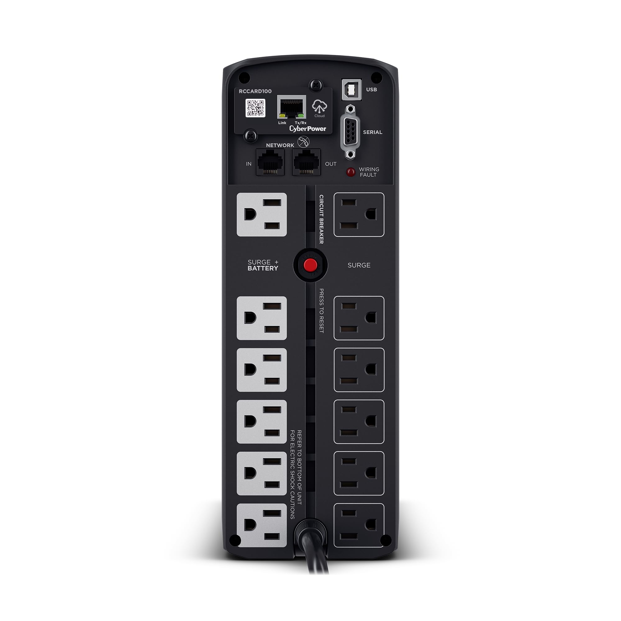 CyberPower CP1500PFCLCD PFC Sinewave UPS System 1500VA1000W 12 Outlets AVR Mini Tower Bundle with CyberPower RCCARD100 Cloud Monitoring Card product thumbnail 5