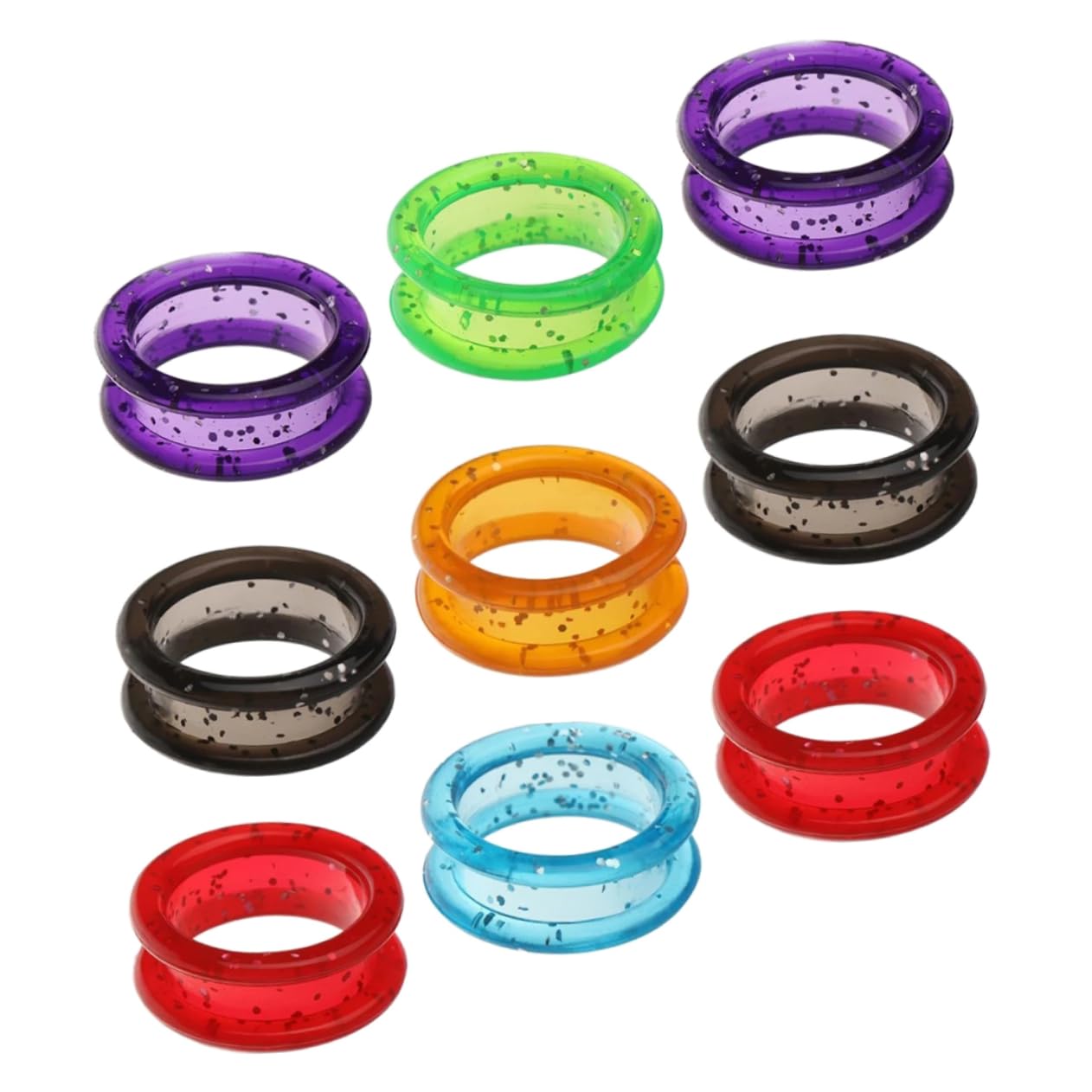 Mikikit 9pcs Silicone Scissors Insert for Hair Stylist Non Slip Finger Rings for Pet Grooming Durable and Comfortable Scissor Rings