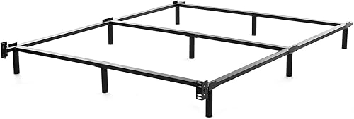 Miniatura 3 de Noah Megatron - Estructura de cama de metal de 9 patas, tamaño Queen, 18 cm, para juego de colchón y tarima, color negro, Metal, Negro