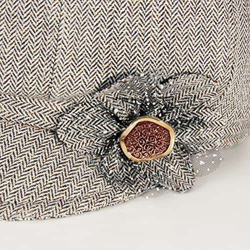 Juiterchy Women Retro Classic Visor Newsboy Cabbie Cap Beret Hats With Flower Buckle For Woman Ladies thumb #5