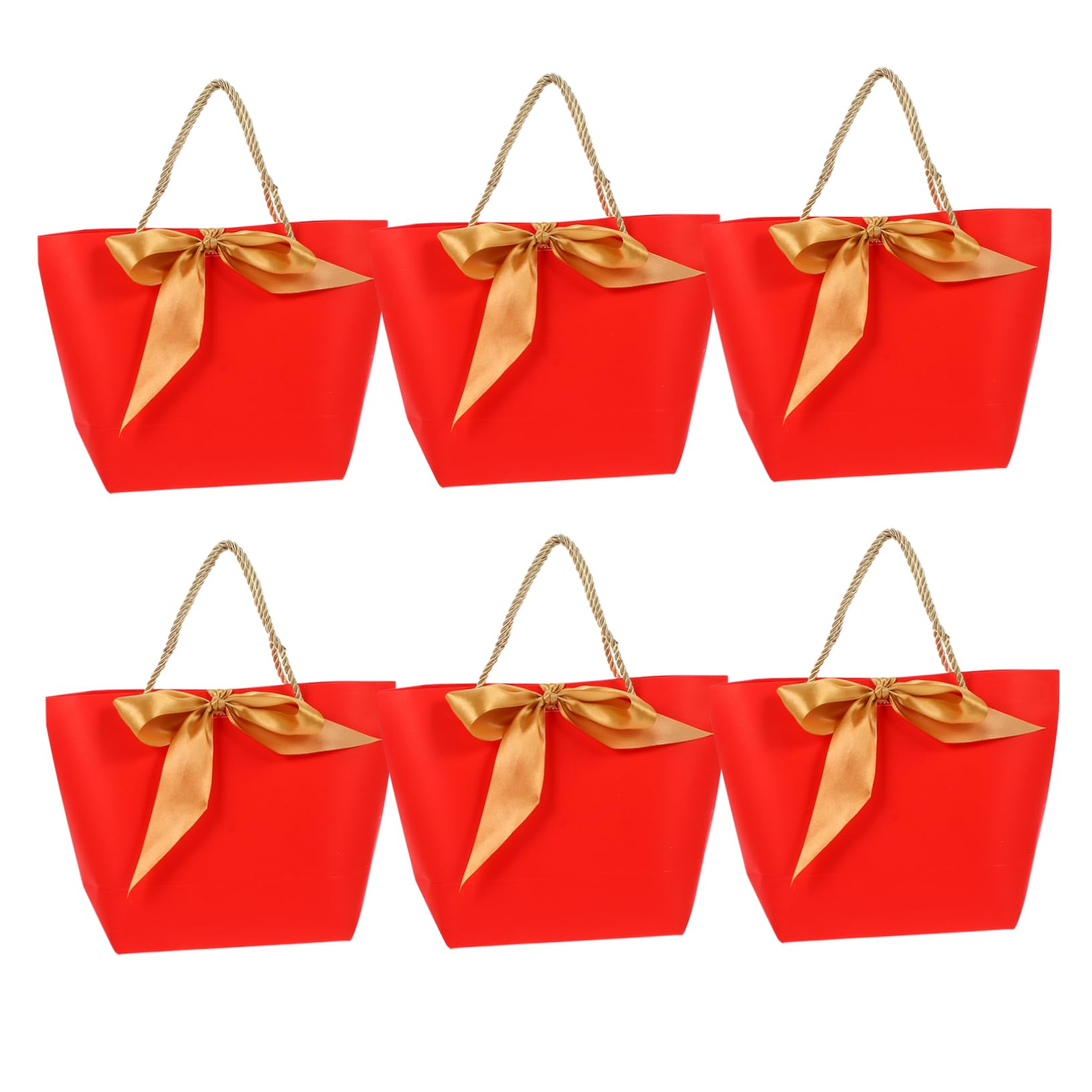 Cabilock 6 Pack Simple Handbags Paper Shopping Bags Wrapping Bags for Travel and Storage