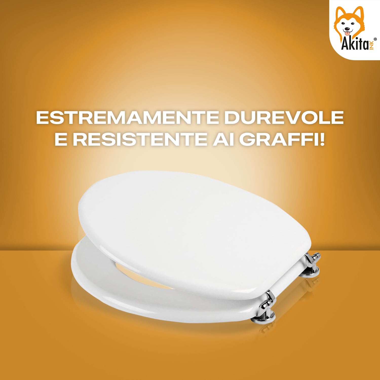 Copriwater In Legno Bianco Con Chiusura Soft Close - Universale, Sedile WC Ammortizzato, Facile Montaggio - Foto 7