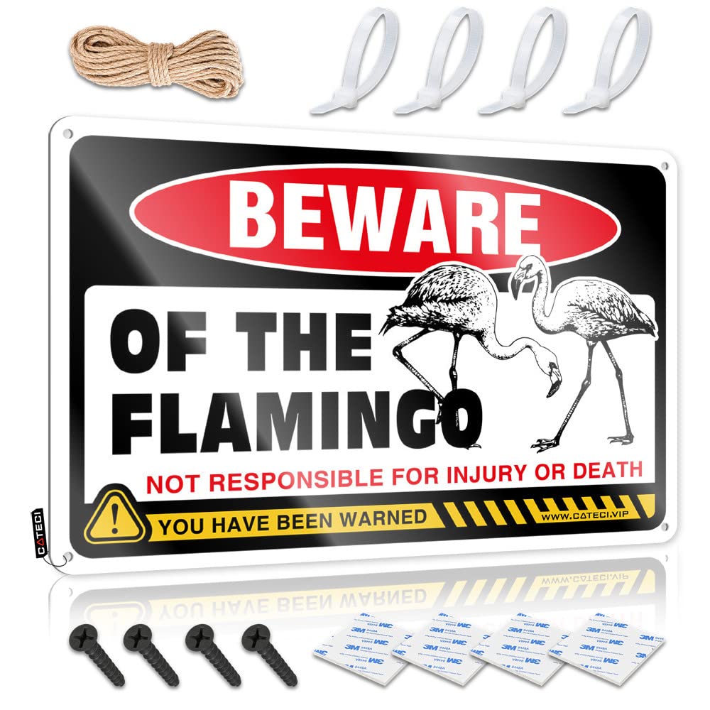 Fzfn Men's Colour Beware Of Flamingo Decoration Western | Indie Haves Decorative Wall Art(30X40cm)