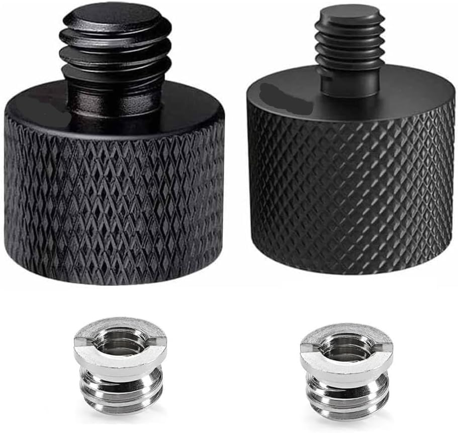 Image of SHOPEE 4 Pcs Aluminum Camera Screw Adapter Thread 1 /4 inch Male to 3 /8 inch Female and 3 /8 inch Male to 1 /4 inch Female Adapter Set for Camera Monitor, Tripod, Microphone Mic Stand Mount（4 PCS）
