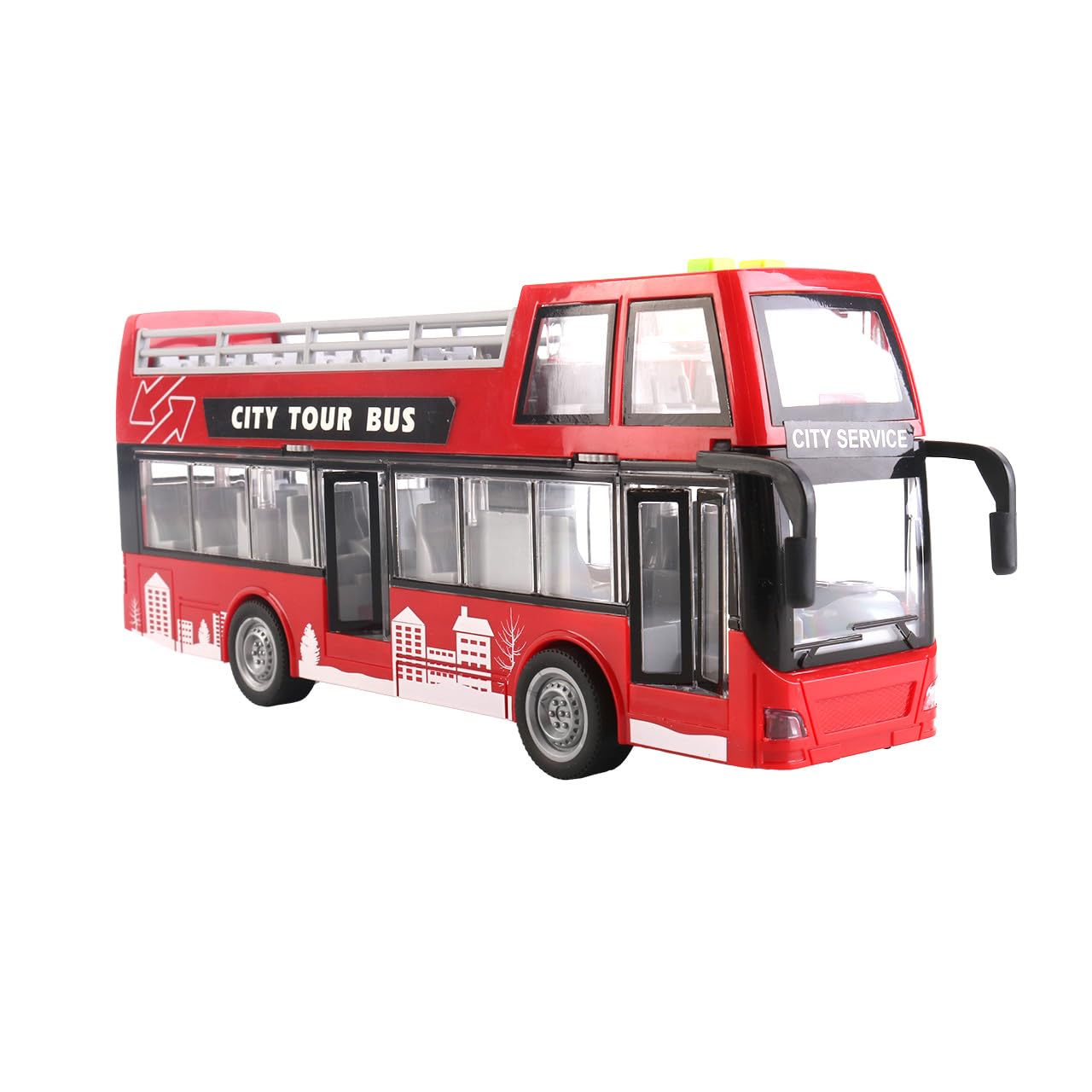 Tachan Autobus Urbano A 2 Piani Con Luci E Suoni | Scala 1:16 Giocattolo Per Bambini 3+ | Bus Turistico Blu Con Attrito
